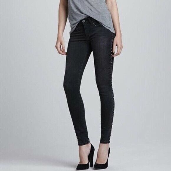 BLANK NYC Studded Faded Black Skinny Jeans - Picture 1 of 7